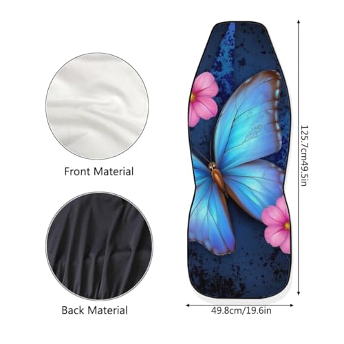 Pehede Car Seat Cover Blue Glowing Butterfly Front for Cars, Easy to Install Cover Set, Accessories Auto Trucks Van SUV,2 Packs - color: Multi04