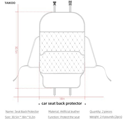 TAIKOO Seat Back Protector,Shields Seat Backs from Kicks and Adds Storage | kick mats back seat protector easy to install and clean, well-crafted, sturdy, durable and stylish.2 Pack - color: Style A-Beige