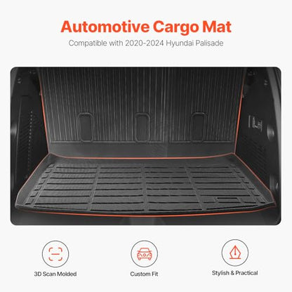 VEVOR Cargo Mats Compatible Tahoe & GMC Yukon 2021-2024, Custom Fit TPE Cargo Liner Set for SUVs, Trunk and Rear Back Seat Protector Replacement, Trunk Mat and Backrest Mats - style: Tahoe/GMC Yukon 2021-2024
