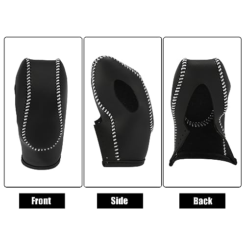 AUTOHAUX Car Automatic Faux Leather Gear Shift Knob Cover for Ford Focus, Escape, Fiesta, EcoSport Gray Line - color: Gray