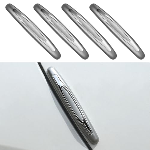 4PCS Car Door Edge Guards, Auto Side Door Protector Car Door Self Adhesive Anti-Collision Trim Strip, Universal Car Body Anti-Scratch Bumper Guard for Car SUV Truck (Silver)