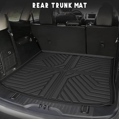KARPAL Floor Mats for 2015-2024 2025 2026 Ford Edge, Custom Fit TPE All Weather Ford Edge Accessories 1st & 2nd Row Floor Liner & Trunk Mat - style: 2015-2026 | For Ford Edge | 1st & 2nd Row & Cargo