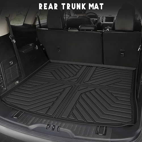 KARPAL Floor Mats for 2015-2024 2025 2026 Ford Edge, Custom Fit TPE All Weather Ford Edge Accessories 1st & 2nd Row Floor Liner & Trunk Mat - style: 2015-2026 | For Ford Edge | 1st & 2nd Row & Cargo