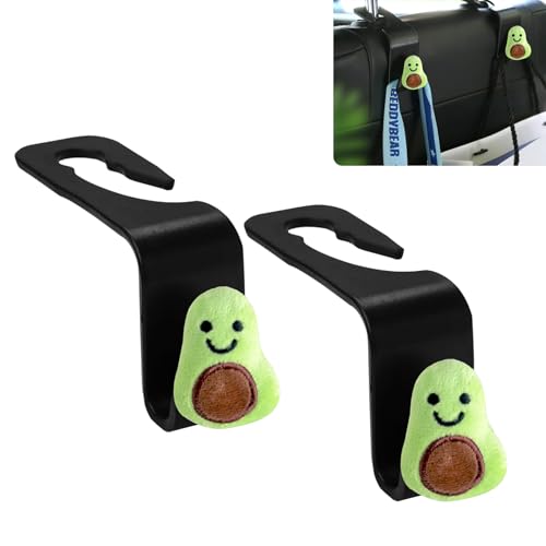 Avocado Car Seat Headrest Hook 2 Pack Car Purse Hook Cars Seat Hooks for Headrest Universal for Handbag Bags Drink Grocery Coat Universal Vehicle,Cars Accessories Avocado Gifts for Women Men - color: Avocado