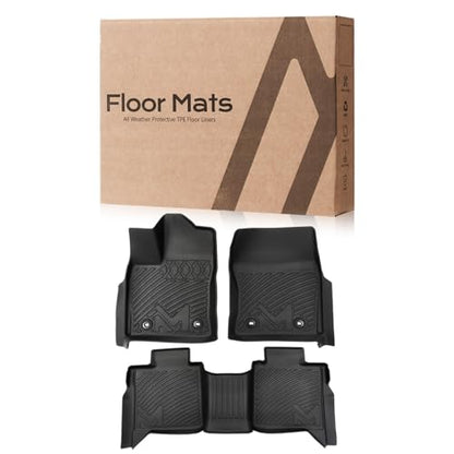 TPE Automotive Floor Mats Custom for 2022-2026 Toyota Tundra (Only for CrewMax Cab), All Weather Cover Protection Waterproof Black Floor Liner Front & Rear Row Full Set Car Mats, 3PCS - size: 3PCS (2Row), style: For 2022-2026 | Toyota Tundra (Only for Cre