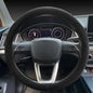 Carodi Suede Steering Wheel Cover ， Non-Slip Leather Car Interior Fitting 15-inch Universal - color: Black