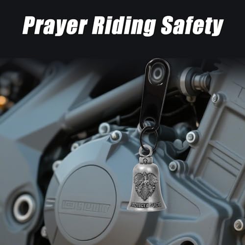 Guardian Bell Motorcycle for Bikers, Guardian Angel Gremlin Bells with 2 Key Chain Ring for Luck Riding, Motorcycle Rider Accessories