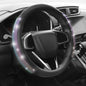 Auto Dynasty Diamond Steering Wheel Cover, Leather Car Steering Wheel Protector with Cystal Diamond Contrast Design, Anti-Slip Inner Rubber Lining, [14 1/2 to 15 Inches] Universal Fit Car Truck SUV - color: Contrast Diamond