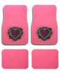 Universal Fit Front/Rear 4-Piece Full Set Sweet Heart Crystal Bling Rhinestone Design Studded Carpet Car SUV Truck Pink Floor Mats - 4 Pcs Set (Sweet Heart-Pink) - color: Sweet Heart-Pink