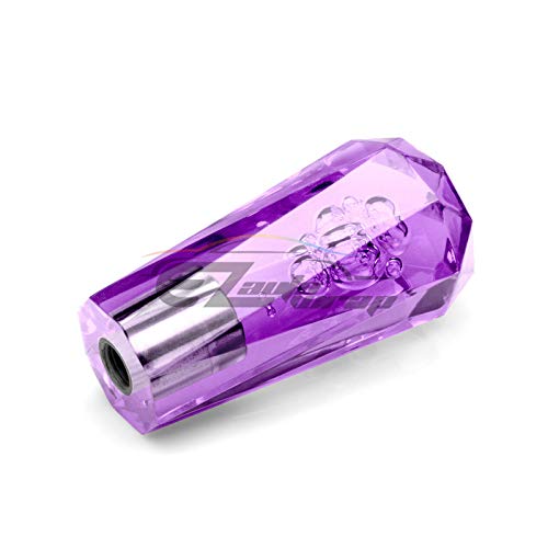 Shift Knob Stick Crystal Transparent Bubble Purple Throw Gear Shifter 10cm - color: Purple, size: 10cm