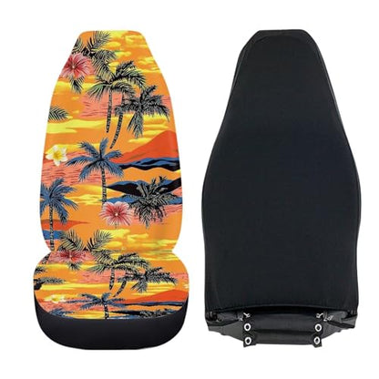 Dreaweet Hawaiian Car Seat Covers Front Seats Only 2 Pack Universal Elastic High Back Bucket Seat Covers for SUV Trucks Sedan Washable Car Seat Cover for Carseat Protection - color: Hawaiian Print