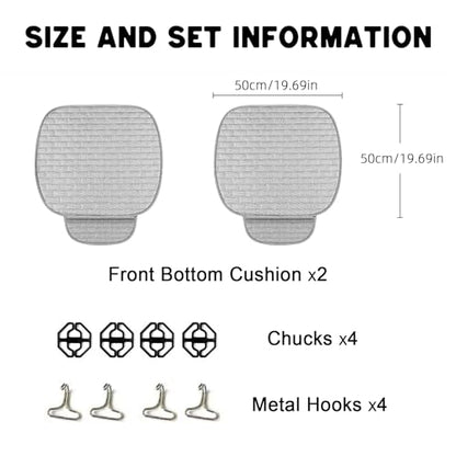 Car Seat Covers Front Seats,2 Pack Seat Covers for Cars Truck SUV,Front Seat Covers with Storage Pocket,Bottom Auto Seat Cushion Pad Mat for Most Vehicles-Gray,Front 2 Pcs - color: Gray 2 Pcs