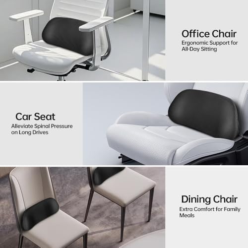 1P Car Lumbar Support with Ergonomic Structure, Suitable for Office Chairs, Gaming Chairs and Car Seats, Memory Foam Material with Breathable Mesh Fabric, Long-Lasting Lumbar Support - size: Style A Lumbar Support