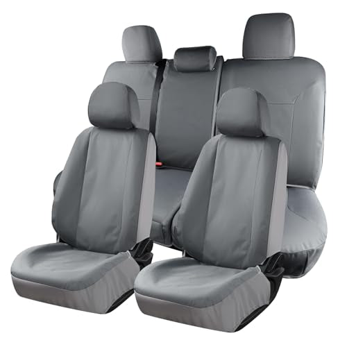Coverado Seat Covers Custom Fit for Tacoma Double Cab/Crew Cab SR/SR5/TRD Sport/TRD Off-Road/Limited Seat Cushion Protectors 2005-2015 Oxford (Full Set, Gray) - color: Oxford/Gray, size: 2005-2015/Full Set