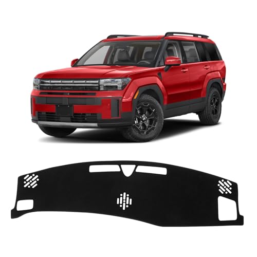 KUST Black Dash Cover for Hyundai Santa Fe 2024 2025 2026 (Without HUD) Polyester Dashboard Cover Non-Slip Interior Accessories for Hyundai Santa Fe Custom Fit Dash Mat Sunshade Windshield No Glare - size: For Santa Fe 24-26