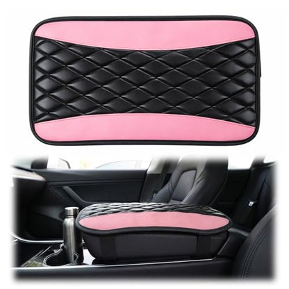 Car Center Console Cover, Waterproof Leather Armrest Cushion, Universal Car Console Protector for Auto, Most Cars, Interior Accessories