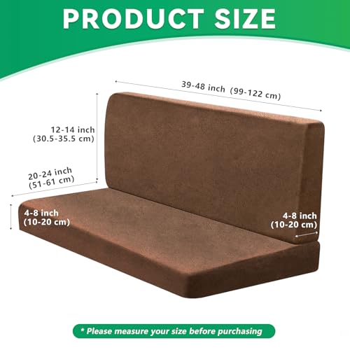 molasofa Leather Like RV Dinette Cushion Covers, RV Booth Seat Cover Stretchable Camper Cushion Couch Covers Washable Slipcovers for Camper Car Bench (1 Backrest Cover & 1 Bench Cover, Brown) - color: 01brown, size: 1 Bench Cover & 1 Backrest Cover