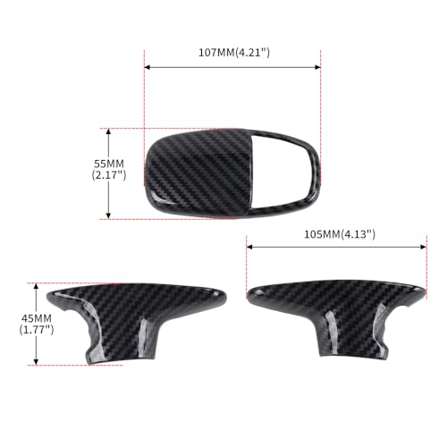 Gear Shift Knob Cover for Dodge Charger Accessories Shifter Knobs Cover Trim for 2015-2025 Dodge Challenger 2018-2025 Durango Interior Accessories 3pcs