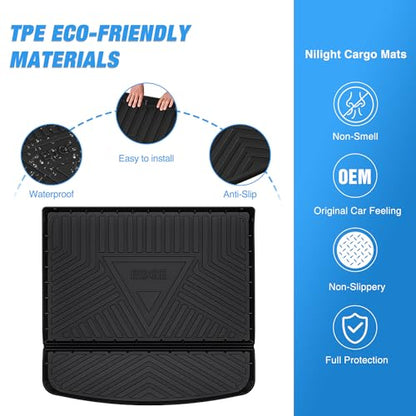 Nilight Cargo Mats for Ford Edge 2015 2016 2017 2018 2019 2020 2021 2022 2023 2024 2025 All Weather Protection Heavy Duty Cargo Liners - color: 2015-2025 Ford Edge|Cargo Mat