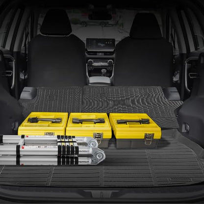 VEVOR Cargo Mats Compatible with Toyota RAV4 2019-2024, Custom Fit TPE Cargo Liner Set for SUVs, Trunk and Rear Back Seat Protector Replacement, Black, Trunk Mat and Backrest Mats - style: Toyota RAV4 2019-2024