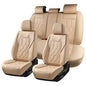 Huidasource Seat Covers Full Set, Universal Fit for Most Cars SUVs Trucks, Full Coverage Leather Automotive Seat Cover, Airbag, Cupholder Compatible, Seat Function Retain, Velcro Adjustable, Beige - color: FS: Beige, size: Full Set