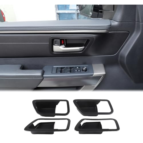 Car Inner Door Handle Bowl Cover Trim Compatible with Toyota Tundra/Sequoia 2022-2023 Car Front Rear Side Door Handle Bowl Frame Panel Trim Covers Decoration Stickers Protector Interior Accessories - color: Matte Black