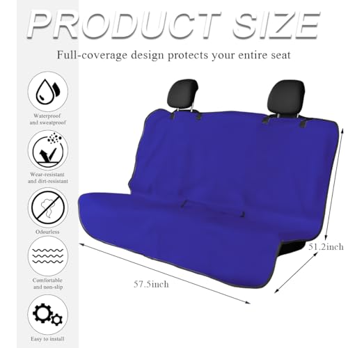 Car Towel Seat Cover, Waterproof Sweating Non-Slip Premium Soft Towel Carseat Protector, Universal Machine Washable Car Truck SUV Front Seat Cover for Gym Workout Beach Hiking (Blue, Rear) - color: Blue, 1pc, Rear