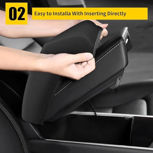 AOMSAZTO Armrest Covers for 2012-2015 Honda Civic Neoprene - color: Black-1