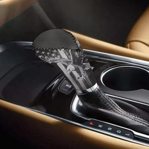 Horeset American Flag Eagle Camouflage Car Gear Shift Knob and Hand Brake Covers, Gear Shift Knob Cover Cars Protect Accessories, Auto Hand Brake Comfortable Handle Grip Cover - color: American Flag Eagle Camouflage