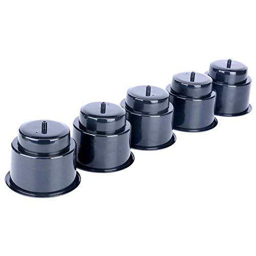 (Set of 5) Amarine-Made Black Recessed Drop in Plastic Cup Drink Can Holder with Drain for Boat Car Marine Rv - Black - size: 5