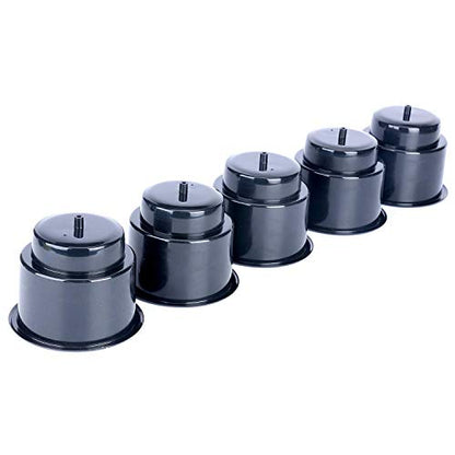 (Set of 5) Amarine-Made Black Recessed Drop in Plastic Cup Drink Can Holder with Drain for Boat Car Marine Rv - Black - size: 5