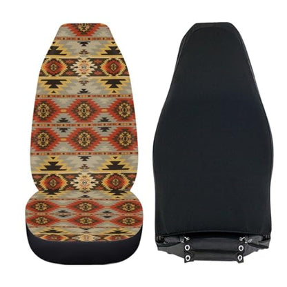 Pehede Car Seat Cover Tribal Abstract Geometric Ethnic Pattern Front for Cars, Easy to Install Cover Set, Accessories Auto Trucks Van SUV,2 Packs - color: Multi36