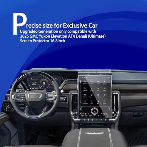 2025 2026 Yukon Tempered Glass Screen Protector for 2025 GMC Yukon Elevation AT4 Denali (Ultimate) XL 16.8Inch 2025 Yukon Denali AT4 Accessories Tempered Glass Yukon 16.8'' - size: Yukon Nav. 16.8inch
