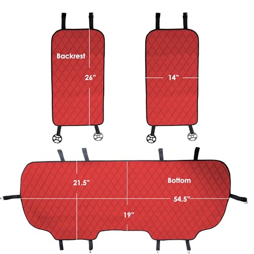 FH Group Car Seat Cushion Rear Set Faux Leather Automotive Seat Cushions - Universal Fit, Rear Car Seat Cushion, Car Seat Cushions With Non-slip Silicone Backing for SUV, Sedan, Van Red - color: Red, style: Rear Set