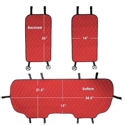 FH Group Car Seat Cushion Rear Set Faux Leather Automotive Seat Cushions - Universal Fit, Rear Car Seat Cushion, Car Seat Cushions With Non-slip Silicone Backing for SUV, Sedan, Van Red - color: Red, style: Rear Set