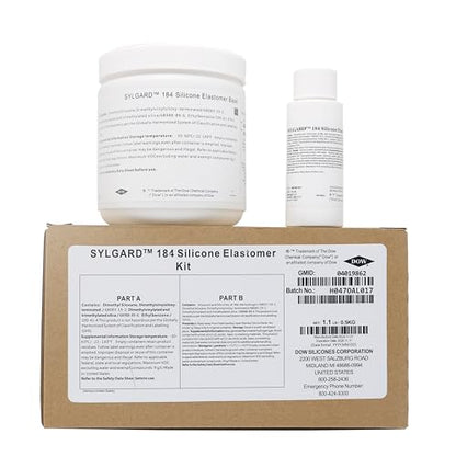 Dowsil SYLGARD 184 (Form Dow Corning) Silicone Elastomer Kit Base A + Curing Agent Solidifier B for Electrical Component Battery Board Assembly Room Temperature RT Heat Cure(1.1 lb = A 450g + B 45g) - size: 495g = A 450g + B 45g