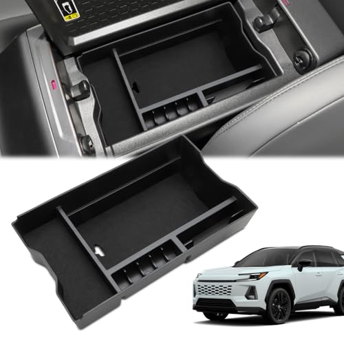 MARCHFA Center Console Organizer Tray Compatible for 2026 Toyota RAV4 Accessories Armrest Storage Box Middle Console Tray Holder with Felt Mat Not Fit for Limited (Style 2) - style: Style 2