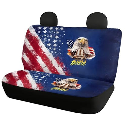 AFPANQZ 250 Years Eagle Print Car Seat Covers Back Seat 2 Pcs Car Accessories, Seat Protector for Back Seat Non-Slip Soft Pet Seat Cushion - color: 250 Years Eagle Print