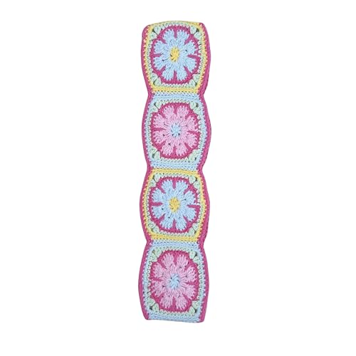 Handmade Crochet Pink Fower Granny Square Car Steering Wheel Covers Universal 14-15 inch for Women and Men (Steer Wheel Cover) - color: Steer Wheel Cover