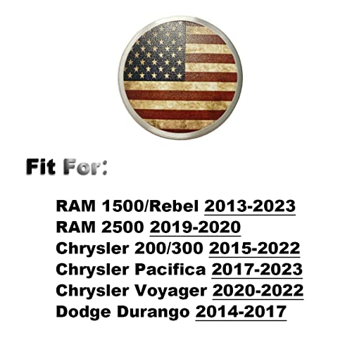 Dial Shifter Metal Trim Plate Decorative Knob Sticker,Gear Shift Switch Knob Cover Compatible for RAM 1500/Rebel 2500,Chrysler 200/300/Pacifica&Voyager (America Flag A)