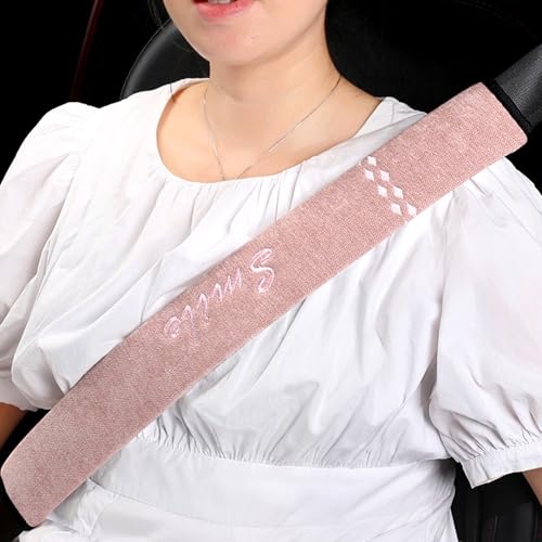 Extra-Long Car Seat Belt Cover Comfortable & Stress-Relieving Durable and Comfortable Car Seatbelt Shoulder Pad Enhance Your Driving Comfort and Safety (Pink, L-19) - color: Pink, size: L-19"