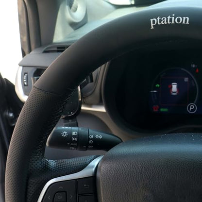 Car Steering Wheel Cover 15 inch, Microfiber Leather, Comfortable, Anti-Slip Auto Wheel Cover Protector for Men Women, Black - color: Black-4