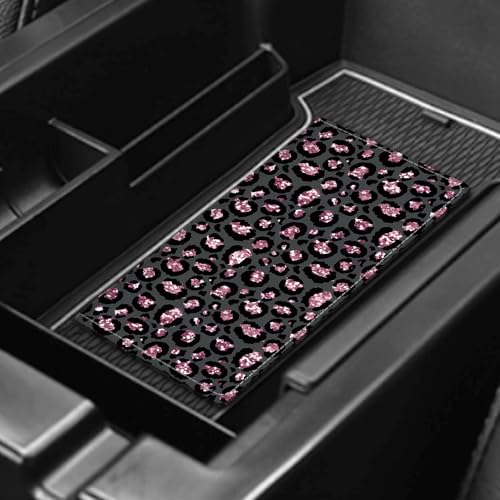 Leather Car Registration and Insurance Card Holder, Cute Car Accessories Vehicle Glove Box Car Organizer for Documents, Cards, License Glitter Pink Leopard - color: Glitter Pink Leopard