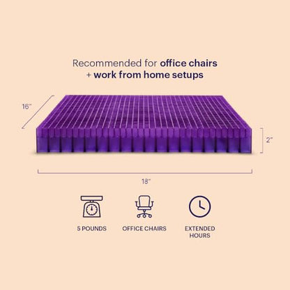 Purple Double Seat Cushion | Pressure Reducing Grid Designed for Ultimate Comfort | Designed for Office Chairs | Made in The USA - size: Double