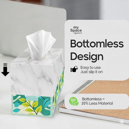 Tissue Box Cover Rectangle - Tissue Box Holder Rectangular - Compatible with Kleenex - Acrylic Marble Bathroom Accessories Decor - size: Rectangle Standard