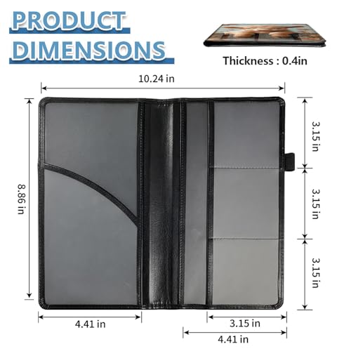Car Registration and Insurance Holder for Women Men,Automobile License Document Card Holders Vehicle Glove Box Organizer Leather Accessories Driver Essential,Calf Butterflies Flowers - color: Calf Butterflies Flowers