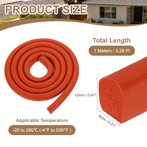 uxcell 3.28 ft Foam Backer Rod, 0.31" x 0.47" D-Shaped Solid Joint Filler, Foam Seal Strip for Caulk Saver, Rope Caulk Cement Crack Filler, Red - size: 3.28 ft x 0.31" x 0.47"