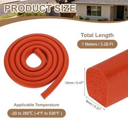 uxcell 3.28 ft Foam Backer Rod, 0.31" x 0.47" D-Shaped Solid Joint Filler, Foam Seal Strip for Caulk Saver, Rope Caulk Cement Crack Filler, Red - size: 3.28 ft x 0.31" x 0.47"