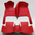 All-Weather car Floor Mats-Suitable for 98% of car Models Watherproof Leather car Floor mat (Red and Red) - color: Red and Red