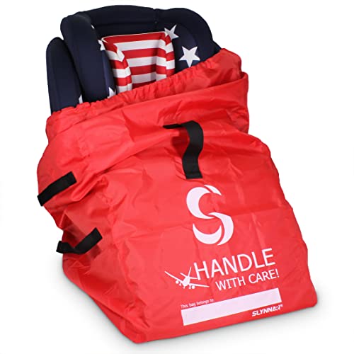 Car Seat Travel Bag for Airplane - Fits Convertible Car Seats, Infant carriers & Booster Seats, Red Upgrade (Red Upgrade) - color: Red Upgrade
